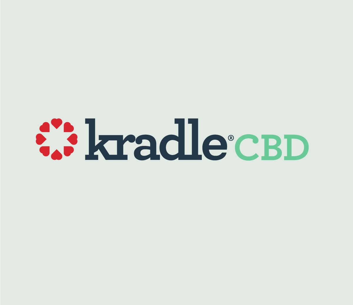 Kradle CBD logo with a green background