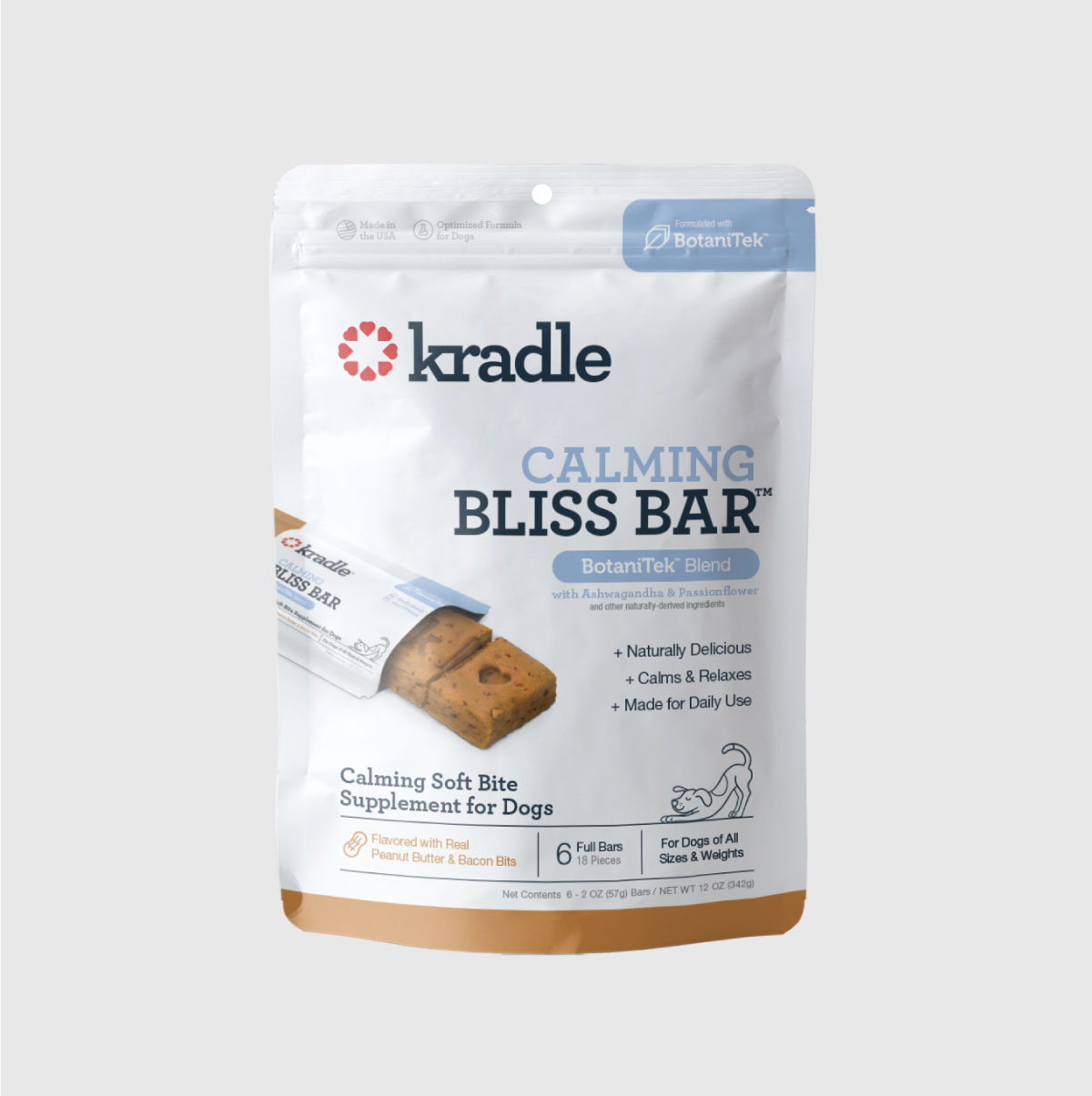 Kradle Calming Bliss Bar 6 count pouch front view.