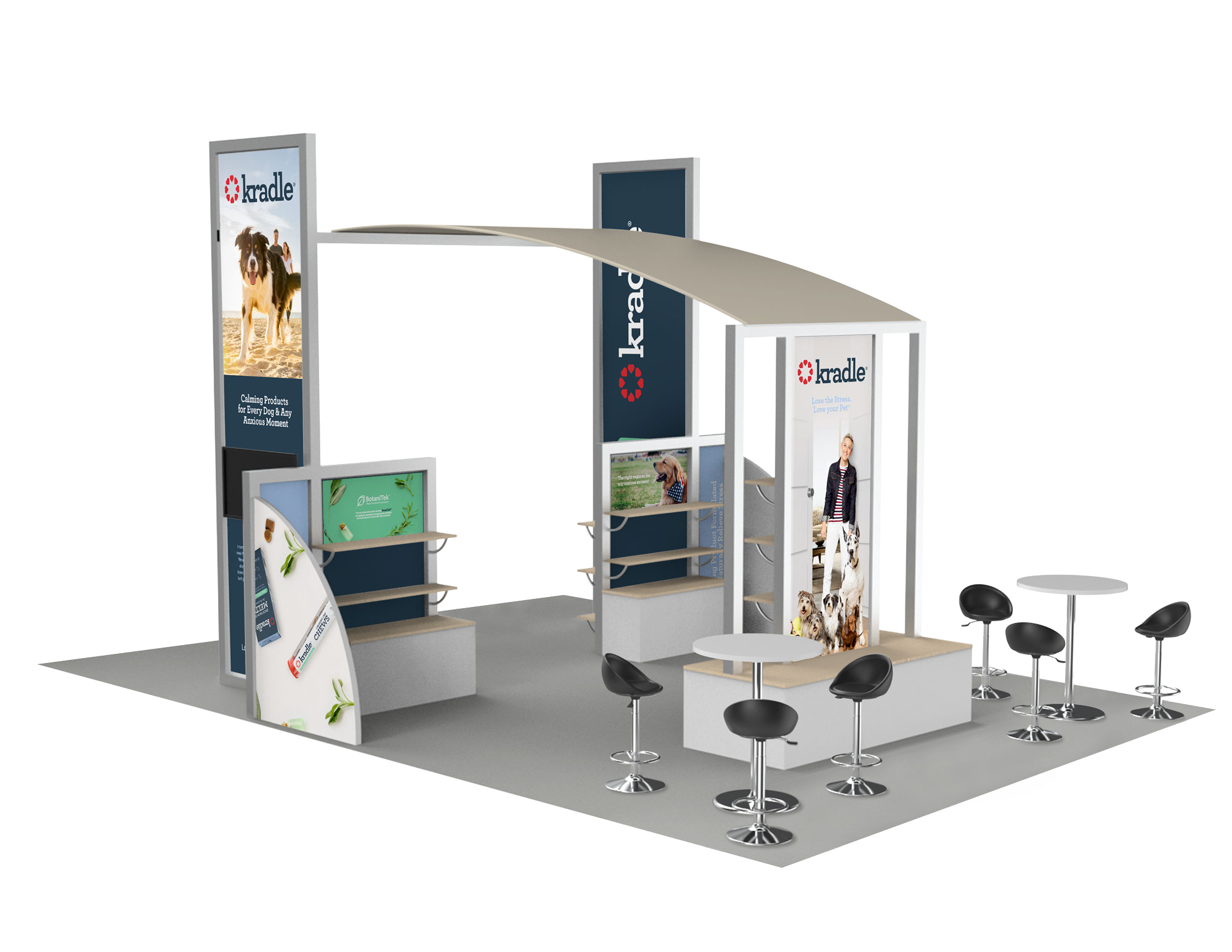 Rendering of a tradeshow booth concept