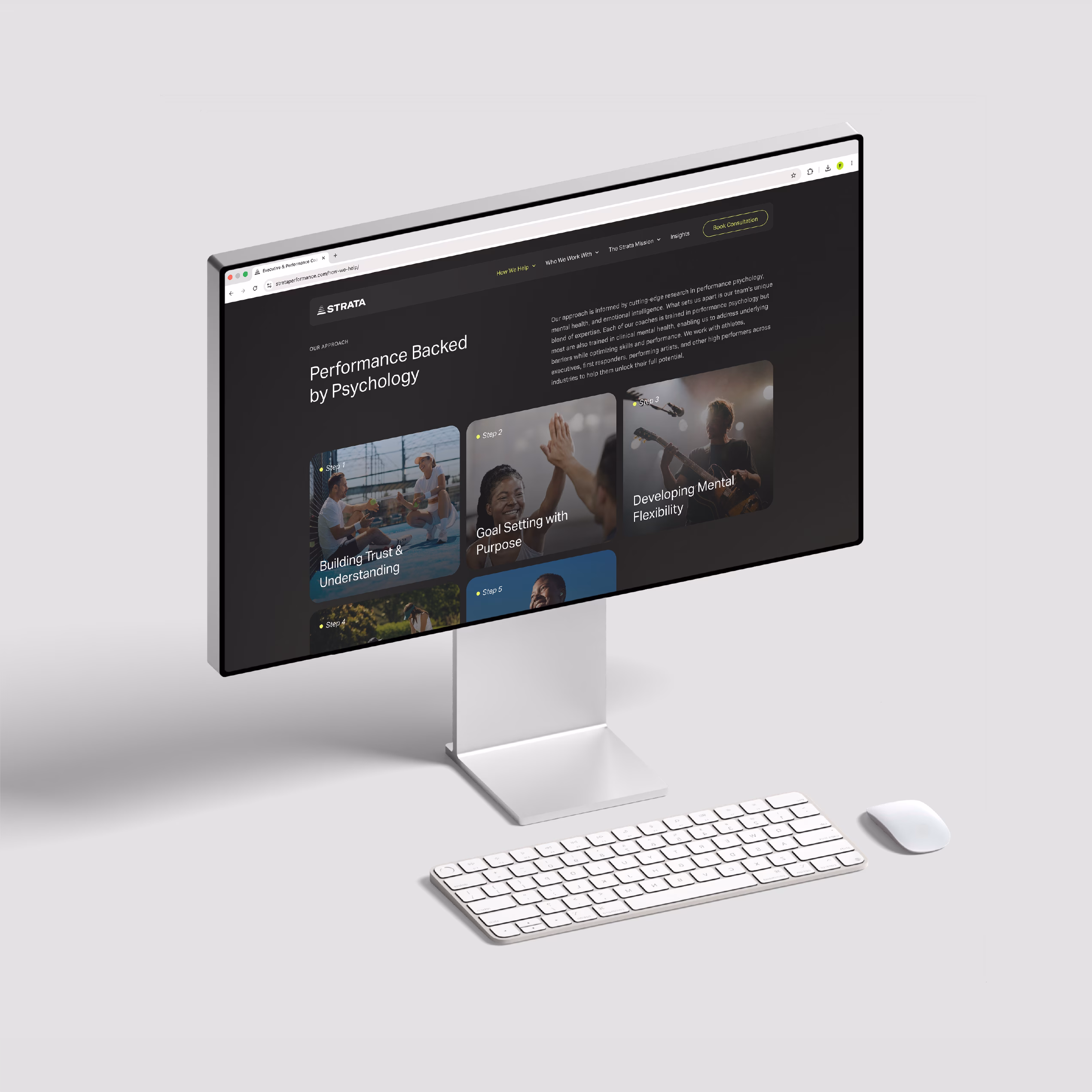 Monitor Mockup with Strata webpage of expertise